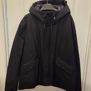 RUDSAK Men's Black Hooded Puffer Jacket